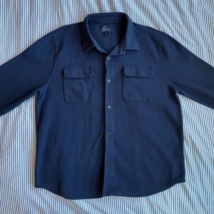 Navy Ribbed JCrew Authentic Fleece Shirt Jacket
